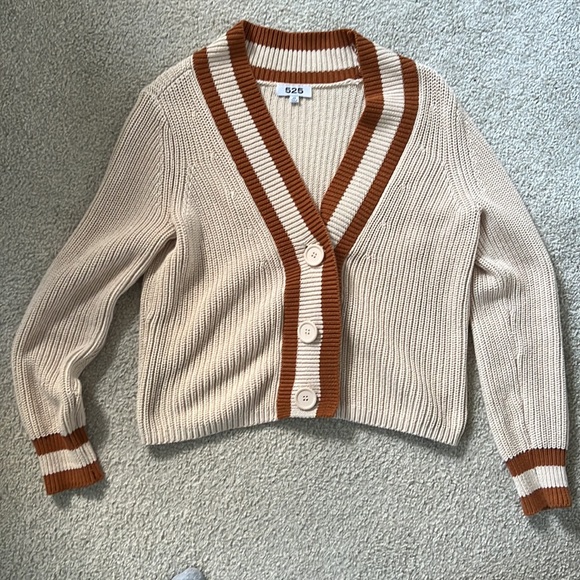 525 Varsity V Neck Cardigan - Picture 6 of 11